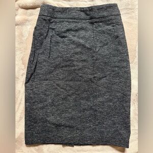 Women’s Wool Charcoal Short Pencil Skirt